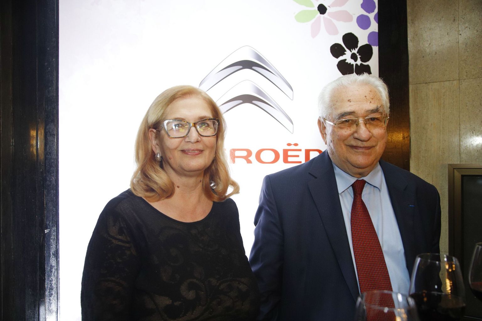 Kiril Sandov avec sa fille Olga Sandova (membre du CA de la CCIFB) lors du cocktail à l'occasion de du Beaujolais Nouveau, le 21 novembre 2019